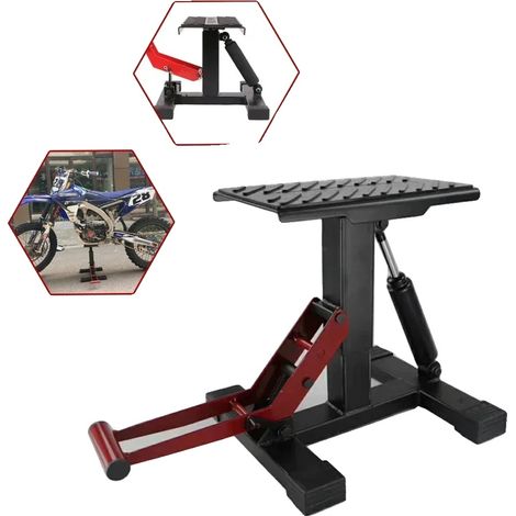 Support de moto surélevé, capacité de charge de 150 kg, design pliable, noir (1/2)