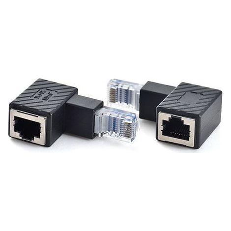 RJ45 network connector adapter, 90-degree angled RJ45 connector, straight network connector, angled network connector adapter (1/5)