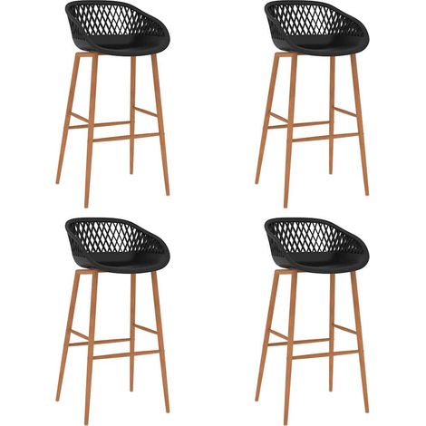 vidaXL Taburetes de cocina 4 unidades negro (1/5)