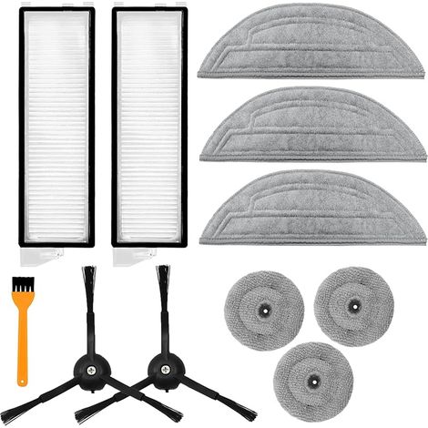 Kit de Pièces de Rechange Compatible avec roborock S8 MaxV Ultra\\\\u2013Comprend 2 Filtres HEPA,2 Brosses Latérales,3 FOREHILL de Nettoyage,3 FOREHILL Rondes, 1 Brosse (1/4)