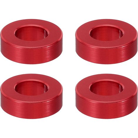 Entretoise en Aluminium, 4 Pcs Métal Entretoises Aluminium 8,2mm ID x 16mm OD x 5mm L Vis d'Espacement en Aluminium Ronde pour 1/3" ou M8 Boulons à Vis, Rouge (1/5)