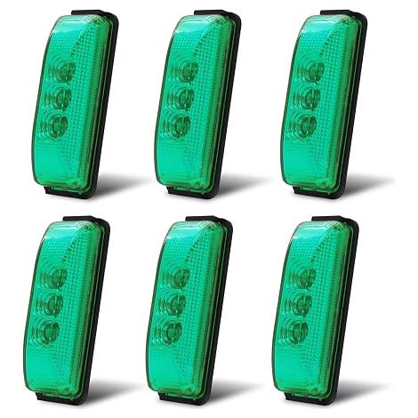 Feux de Gabarit Latéraux LED, 4 Inch 3-LED Indicateur de Position Arrière pour 12V-24V Voiture Remorque Camion Lorry Caravan Bus (Vert) (1/5)