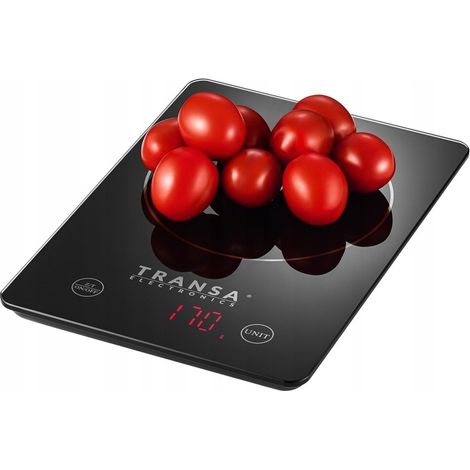 Bilancia elettronica da cucina GlasScale con schermo touch screen di precisione in vetro e LED.