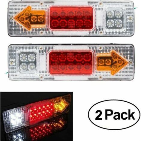 2 x 19 LED 12V Anhänger-Rückleuchten für Wohnwagen/Pkw – Rückleuchten, Brems-/Brems-/Rückfahrscheinwerfer, wasserdichte Pfeile/Fahrzeuglampe (1/5)