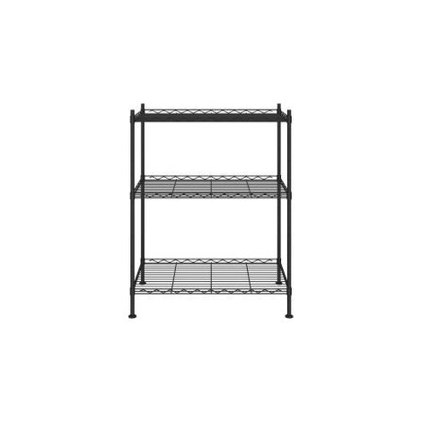 Étagère de rangement 3 niveaux 60x35x76 noir 150 kg (1/5)