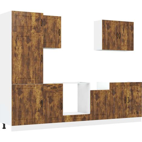Maison Exclusive - Mueble cocina Kalmar roble ahumado 7 pzas made