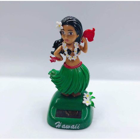 Niedliche Cartoon-Hawaii-Mädchen-Auto-Armaturenbrett-Ornament-Solar-Wackelfigur-Auto-Innendekoration