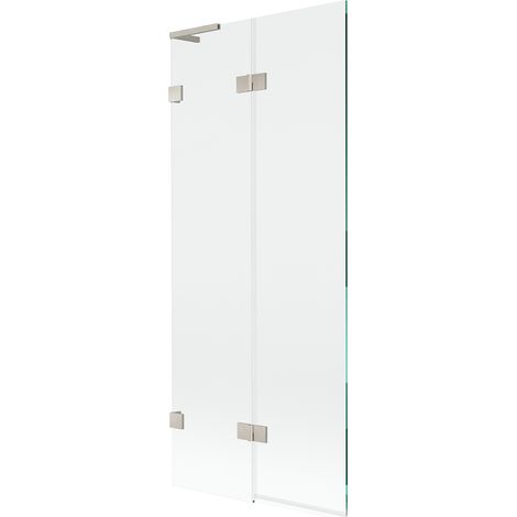 Mexen Lunar L mampara de baño de 2 paneles, izquierda 80 x 150 cm, transparente, níquel cepillado - 897L-080-100-97-00-L (1/5)