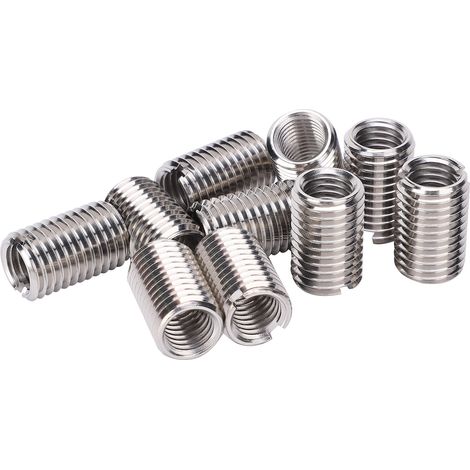 Lot de 10 inserts filetés réducteurs pour écrous, outil de réparation, acier inoxydable 303, visserie de fixation mâle/femelle (1/5)