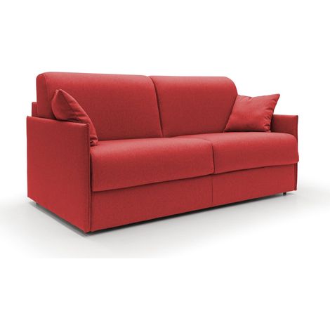 Evans Divano letto matrimoniale in tessuto impermeabile T13 149 cm (mat. 120x197) rosso