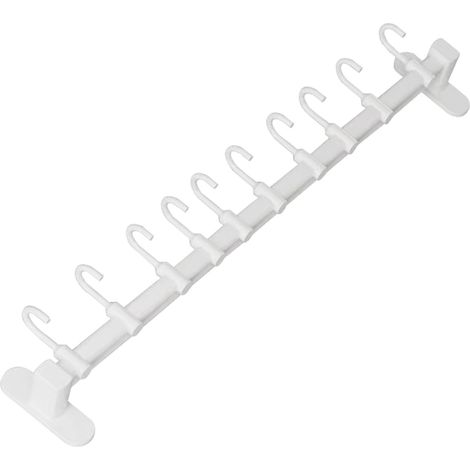 Barre de rangement murale coulissante en aluminium avec crochets pour ustensiles de cuisine et cuillères, 10 crochets, 60 cm / 23,62 pouces (1/5)