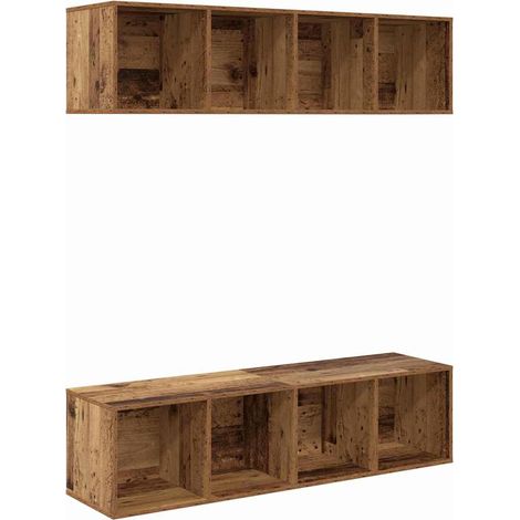 Maison Exclusive - TV-Schrankset 2 pcs Altholz 37 x 37 x 142,5 cm