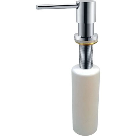 Kibath Dosificador de Gel para empotrar en encimera redondo acabado CROMO brillo fabricado en latón (1/5)