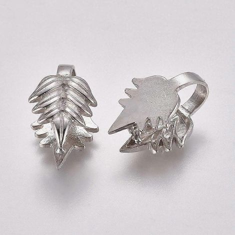 5 attaches à pic à glace, en laiton plaqué platine, fermoirs à crochet pour pendentifs, clips de fixation, connecteurs de chaîne 17 x 11 x 10 mm ( ) (1/2)