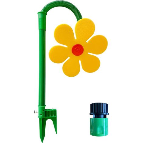 Tanzender Rasensprenger „Crazy Daisy“, Bewässerungsstab mit Adapter, Gartensprenger für Kinder und Haustiere, Gelb (1/5)