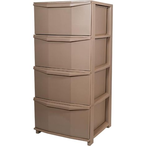 Cassettiera in Plastica Pratika 4 Cassetti Tortora 37,5 x 37 x 80 cm (1/2)