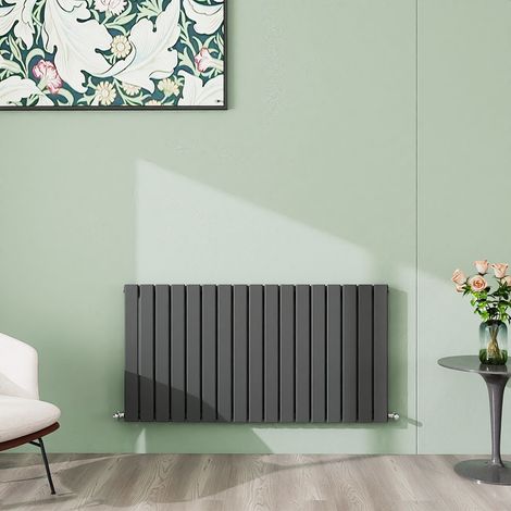 AICA 600x1156mm Anthracite Horizontal Designer Radiator Single Flat Panel Heating UK