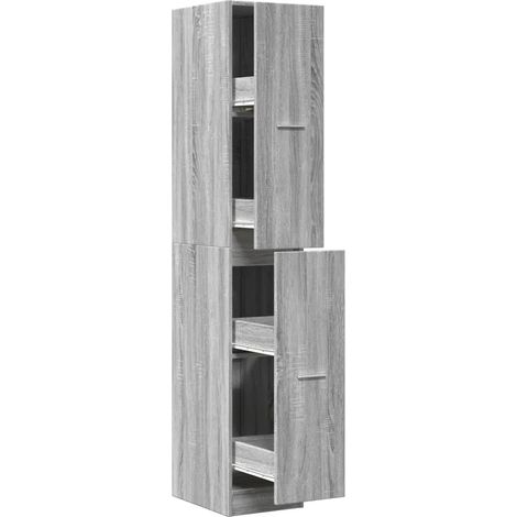 Armario boticario 30 x 41 x 175 cm gran espacio de almacenamiento diseño moderno de madera noble gris 020055654 (1/5)
