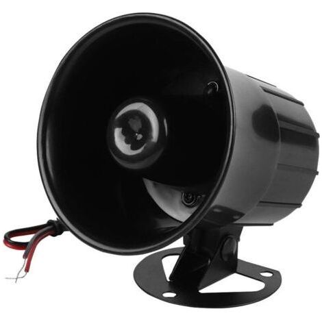 Sirène Corne Haut-Parleur, Electronic Sirène d'urgence Haut-Parleur DC 12V Alarme de sécurité Filaire pour Sécurité Extérieure (1/4)