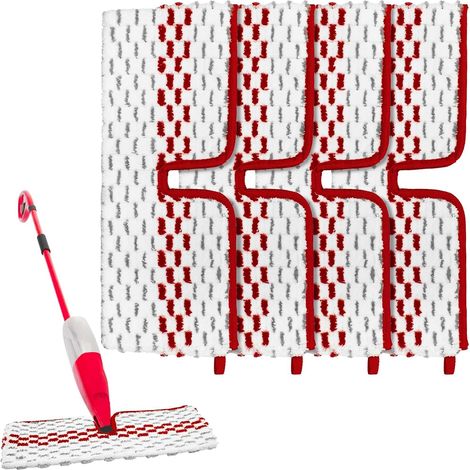 4 Pièces Recharge pour Vileda Serpillere 12 Spray Max, 100% Serpillere Microfibre pour Balai, Réutilisable, pour Convient à Tout Type de Sols (1/5)