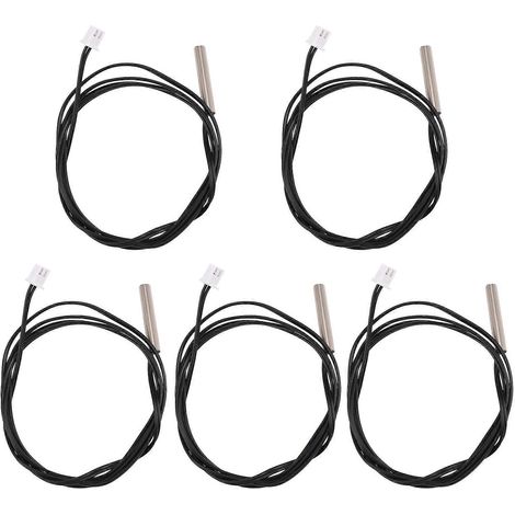 Lot de 5 sondes de température étanches de 1 mètre, en acier inoxydable, à thermistance 10k 3950, numérique (1/5)