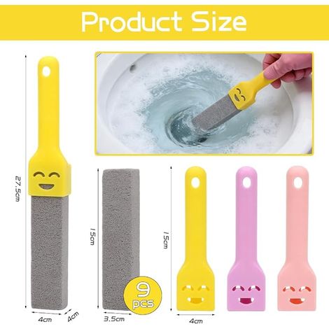Brosse Nettoyage Pierre Ponce, Brosse WC, Pierres Ponces + Manches, pour Le Nettoyage des Toilettes Et de La Salle de Douche,Cuisines (1/4)