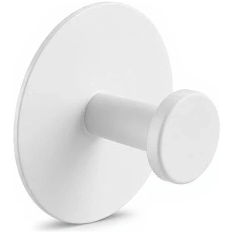 (Blanc - Lot de 4) Crochets en acier inoxydable auto-adhésifs pour salle de bain, porte-manteaux, porte-serviettes, crochets de rangement pour la maison, sans perçage (1/5)