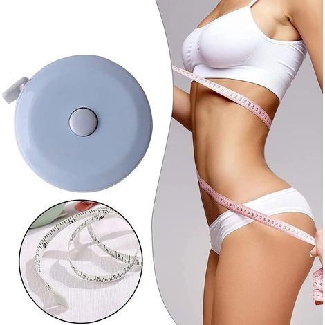 Ruban à mesurer-échelle double face couture à remontage automatique compact longue boucle règle artisanat léger buste mesurer vêtements ruban à mesurer auto-mesureur durable créatif(1pc) (1/4)