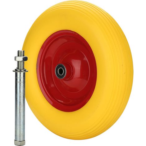 SWANEW Ruota per carriola in gomma piena - ruota per carrello. ruota per carriola. ruota di scorta - giallo 200 kg di carico (1/5)