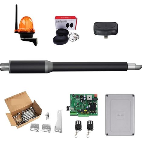 Kit d'ouvre-portes automatiques Ouvre-porte automatique à balançoire simple - 10 pieds de long 450 lbs Ouvre-porte à verrouillage électrique avec contrôle Wifi solaire pour accessoires de portail coul (1/5)