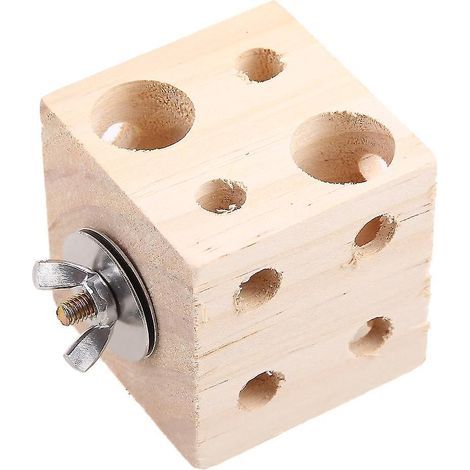 Leckerli-Spender aus Holz für Papageien, einfach zu installierendes Kauspielzeug (1/4)