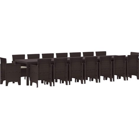 Maison Exclusive - Garten-Esszimmergarnitur mit Kissen 17 stk. Br (1/5)