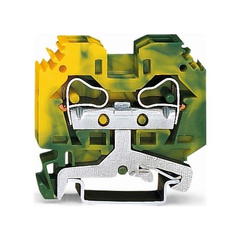 Bornier Wago 284-107 2 points 10 mm² jaune vert (1/3)