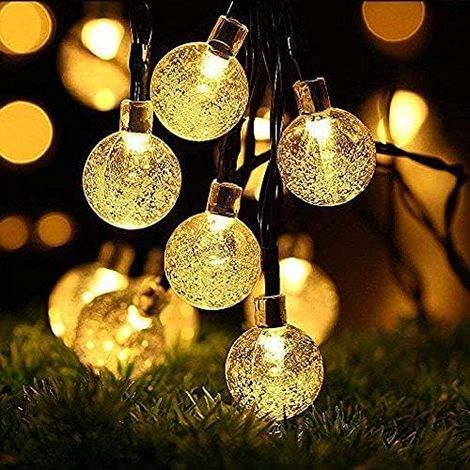 Guirlande lumineuse solaire,EONANT Guirlande Guinguette Extérieure LED cordes Chaine Lampes Décoration avec 50 Ampoules pour Patio,Café,Jardin,Décoration de Parti(Blanc Chaud) (1/5)