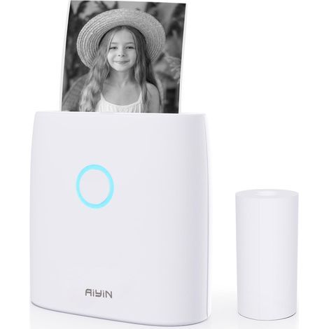 Q2 Imprimante thermique portable sans fil pour impression photo instantanée 300 dpi BT pour reçus, autocollants, mémos, listes, journaux de bricolage, scrapbooking, compatible avec iOS et Android (1/5)