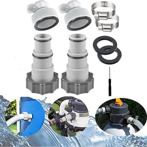 Adaptateur de Tuyau pour Piscine Intex - Raccord pour Pompe de 32 et 38 Mm de Diamètre (Type 2) (1/5)