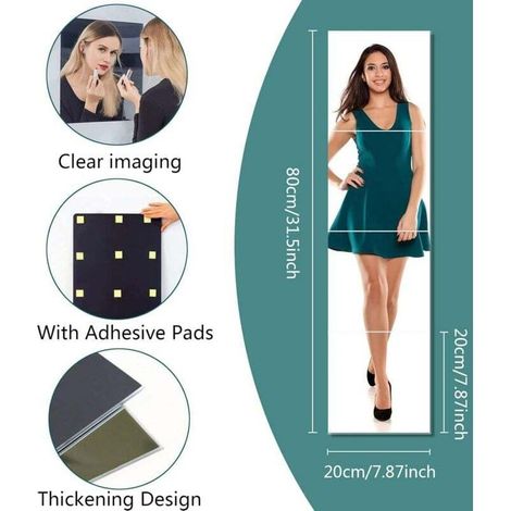 Lot de 4 stickers muraux miroir, autocollants décoratifs, miroir carré flexible en acrylique résistant aux chocs, idéal pour salle de bain, salon et chambre. (1/4)