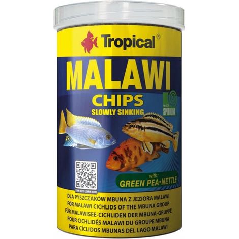 Tropical Malawi Chips 1000ml / 520g - Mangime Multi-ingrediente per ciclidi mbuna del Lago Malawi (1/2)