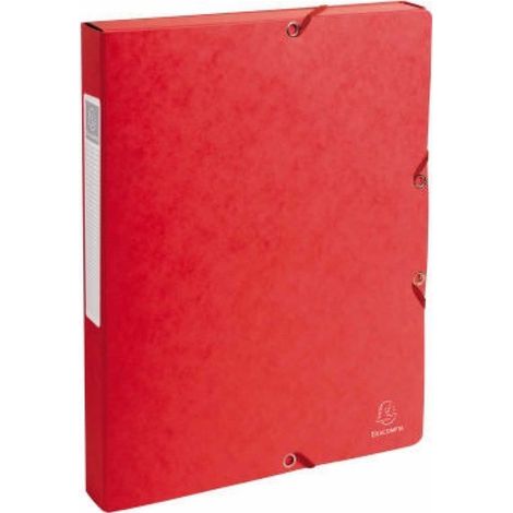 EXACOMPTA Heftbox Exacompta 25 x 32 cm (B x H) DIN A4 25mm Gummizugverschluss Colorspankarton rot (1/5)