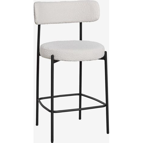 SKLUM Anisa 65cm hoher Hocker mit gepolsterter Rückenlehne                    Schwarz               