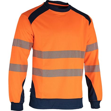T-Shirt Warnschutz langarm orange/blau Reflektierend Gr.3XL - LMA - 9208 T3XL (1/4)