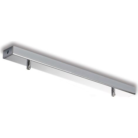 Rosone rettangolare multicavo in ferro cromo con 2 fori H.3 - L.50 x 5
