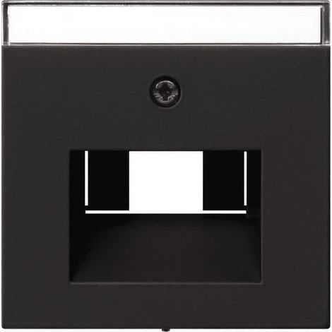 GIRA 0284005 ABDECKUNG FR UAE/IAE (ISDN)- UND NETZWERK-ANSCHLUSSDOSE MIT BESCHRIFTUNGSFELD, SYSTEM 55, SCHWARZ MATT