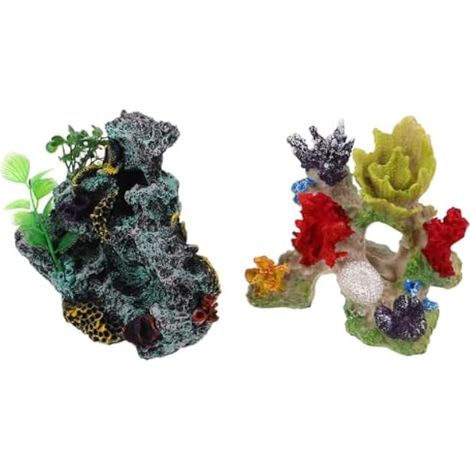 2 décorations récifales en résine pour aquarium. (1/5)