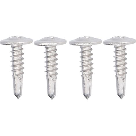Vis à bois autoforeuse tête fraisée avec rondelle, 100 pièces, inox 304, M4,8 x 19 mm, pour menuiserie et fixation légère (1/5)