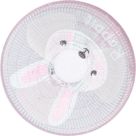 Grille de protection ronde pour ventilateur sur pied, lavable, en filet, motif lapin, 45 cm / 17,7 pouces. (1/5)