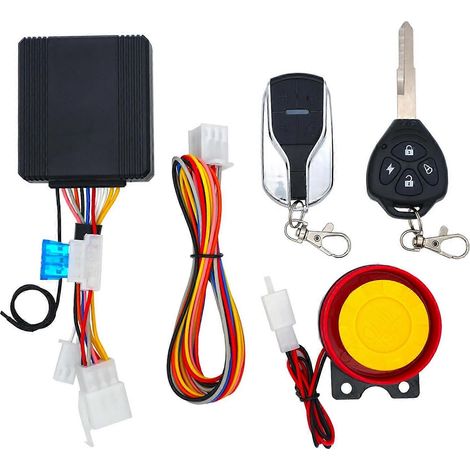 Sistema de seguridad universal para motocicletas de 12 V con arranque remoto inalámbrico del motor, activación y desactivación de la alarma antirrobo. (1/5)