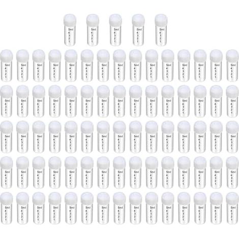 Packung mit 80 5-ml-Messröhrchen, transparenten Kryoröhrchen aus Kunststoff, Gefrierröhrchen aus Kunststoff mit Schraubverschluss, transparenten Flaschen, Reagenzgläsern aus Kunststoff (1/5)