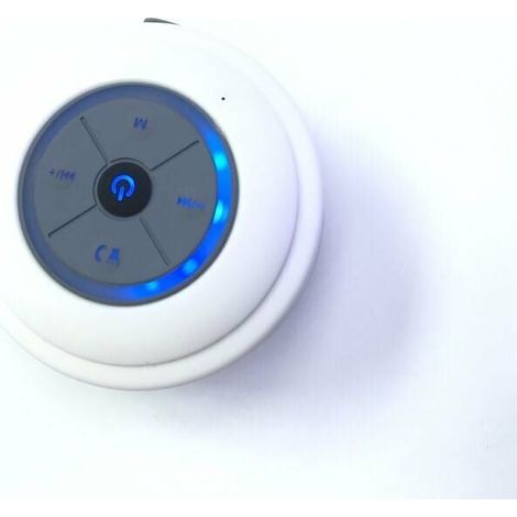 Enceinte Portable Étanche Bluetooth Haut-Parleur Salle De Bain Avec Ventouse LED FM Micro Intégré 5 H Autonomie