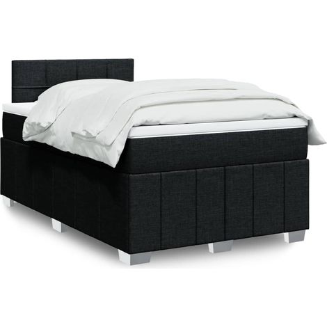 Boxspringbett mit Matratze Schwarz 120x200 cm Stoff